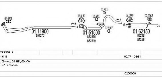 MTS C250009003387 Exhaust System